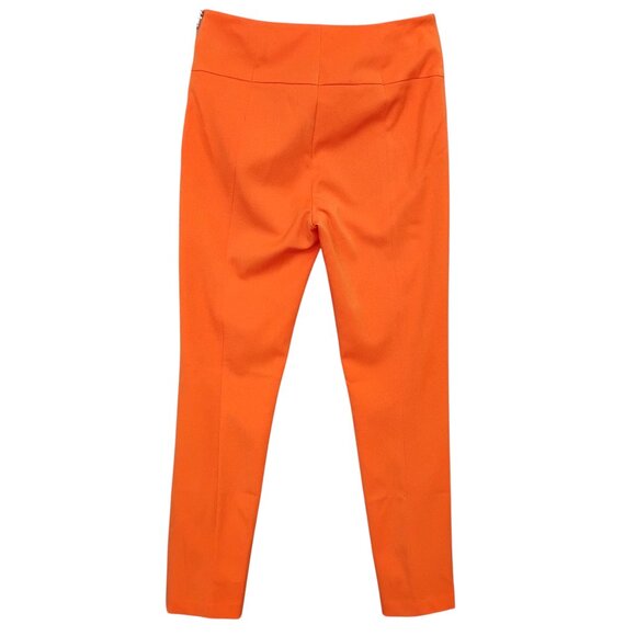 H&M Dressy Pants Size 6 Orange Side Shown Silver Zipper No pockets Slim Leg NWT - Picture 4 of 9